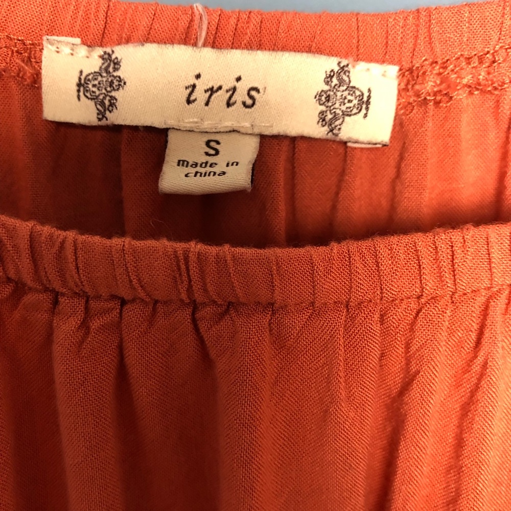 Iris Orange Tunic/Top Lace Detail Size Small - Picture 5 of 7